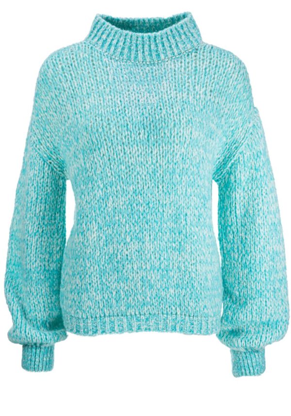 Grobstrickpullover mit Stehkragen - Aqua Love - Pullover - Frogbox