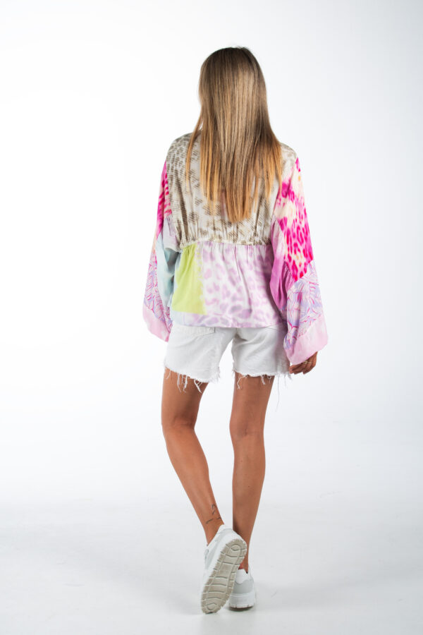 Bluse S48-215 - im Flower-Power Style - Bluse - Yippie Hippie