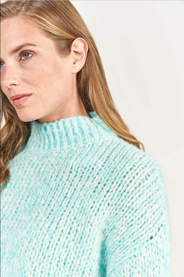 Grobstrickpullover mit Stehkragen - Aqua Love - Pullover - Frogbox