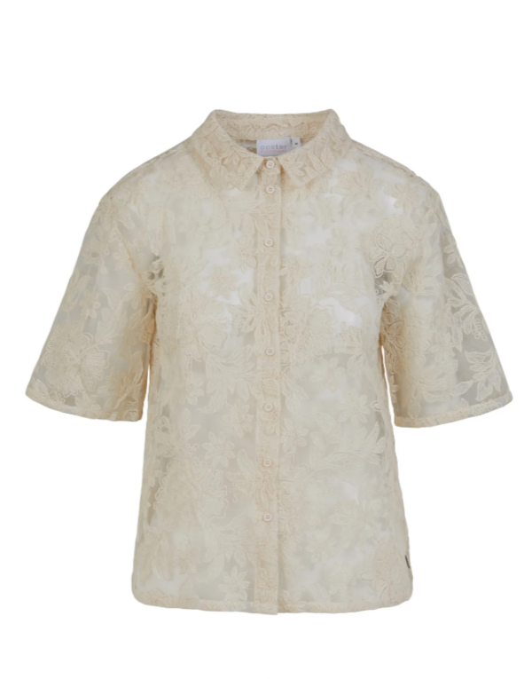 Hemd mit Spitze - Creme - Shirt - Coster Copenhagen