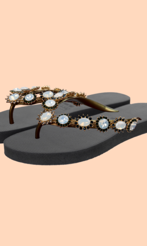 Flip-Flops - Pearl Monroe Black - Schuhe - Uzurii